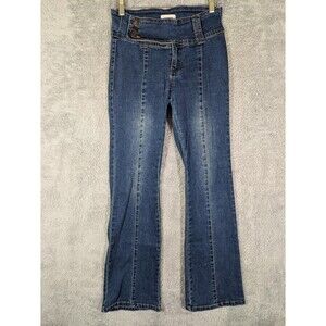 Bamboo straight leg jeans Womens 7 stretch 70s 80s hippie western rodeo midrise